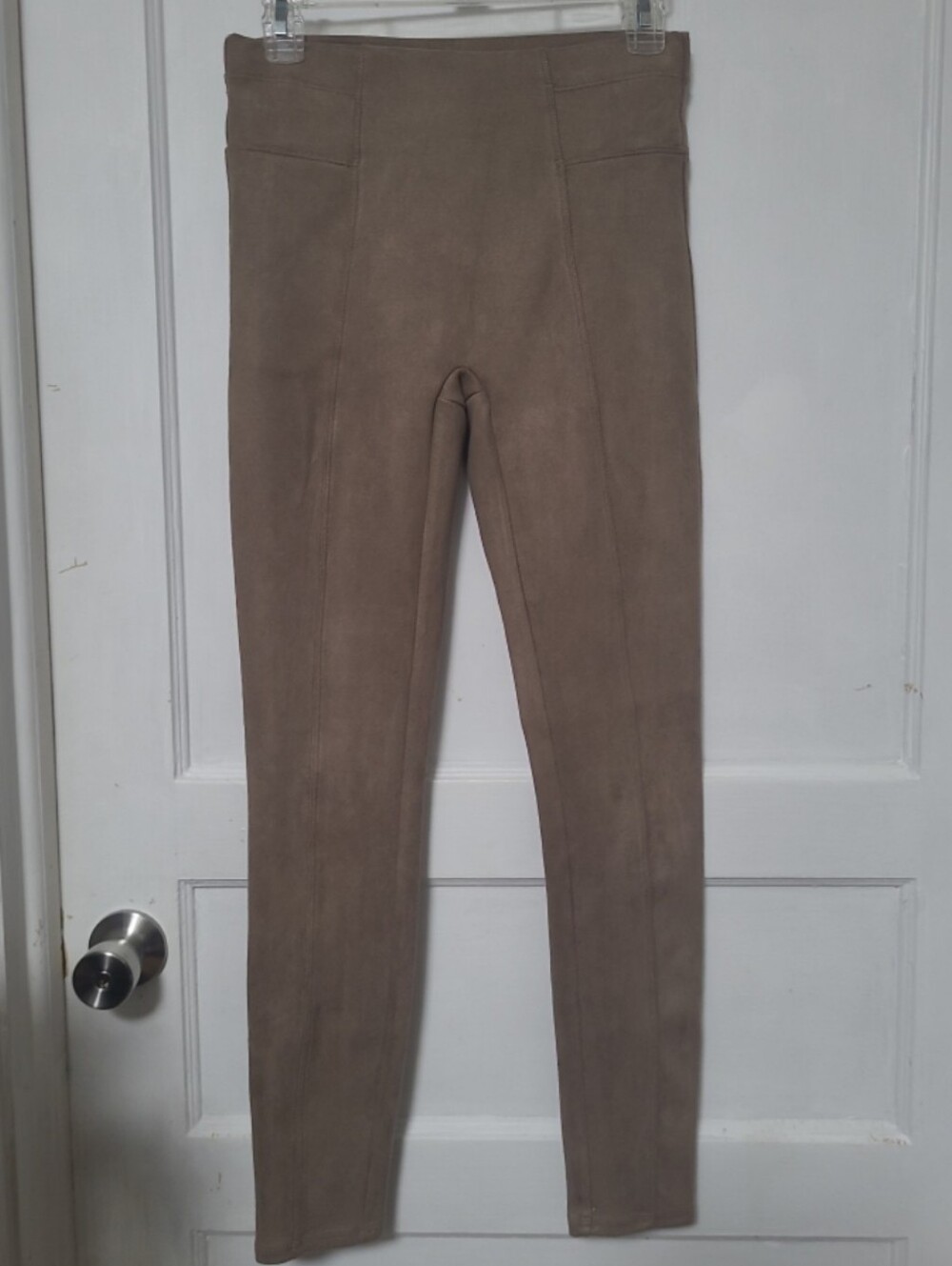 SPANX Camel Brown Tan Pull On  Faux-Suede Leggings Small